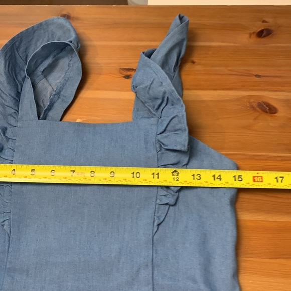 Unbranded blue crop top with stretch, elasticized back, denim look - Picture 5 of 9